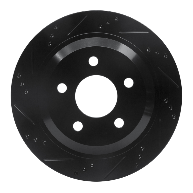 Chevrolet Camaro Brake Rotor (1) - Rear Left - R1 Concepts - Drilled & Slotted - Black - `98-`02